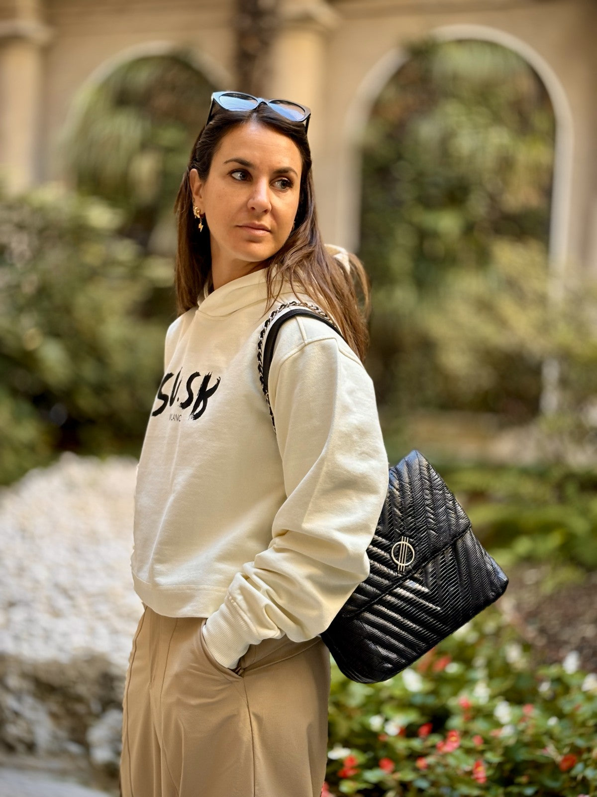 Cremona lizzard bag nero