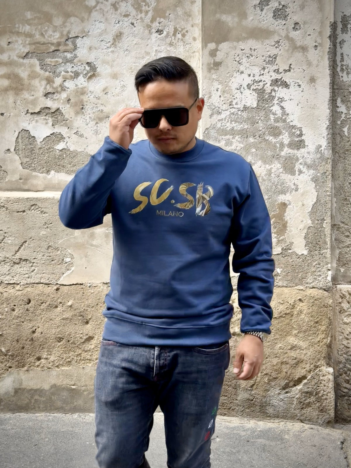 overgrown crewneck navy