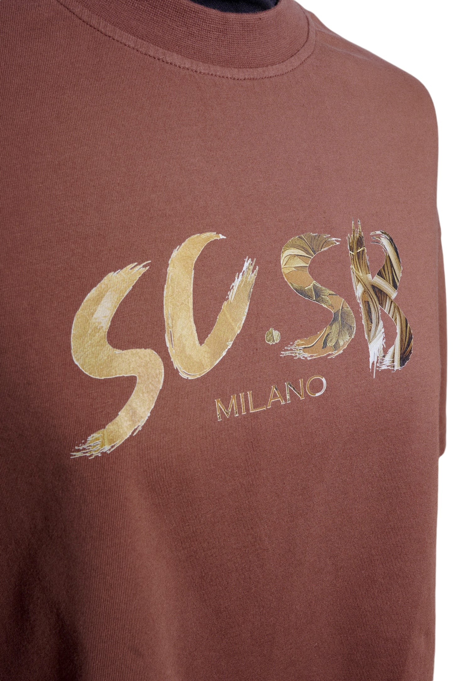 logo cropped oversize Tee mokka