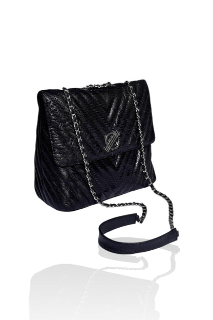Cremona lizzard bag nero