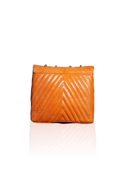 Cremona lizzard bag arancia