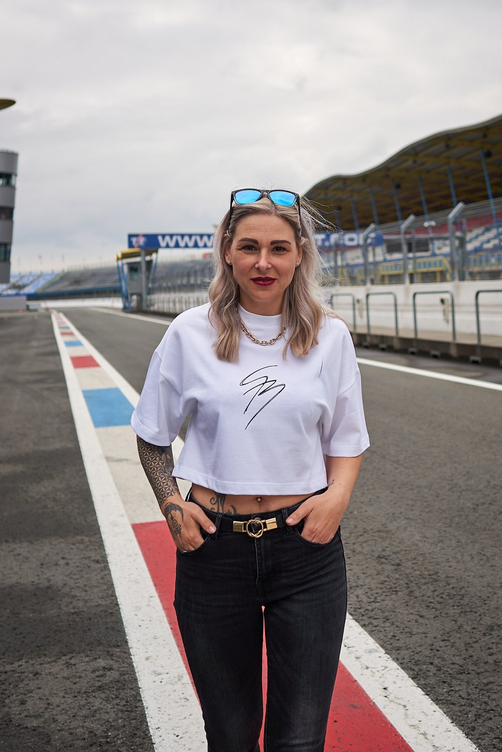 Signature cropped oversize Tee