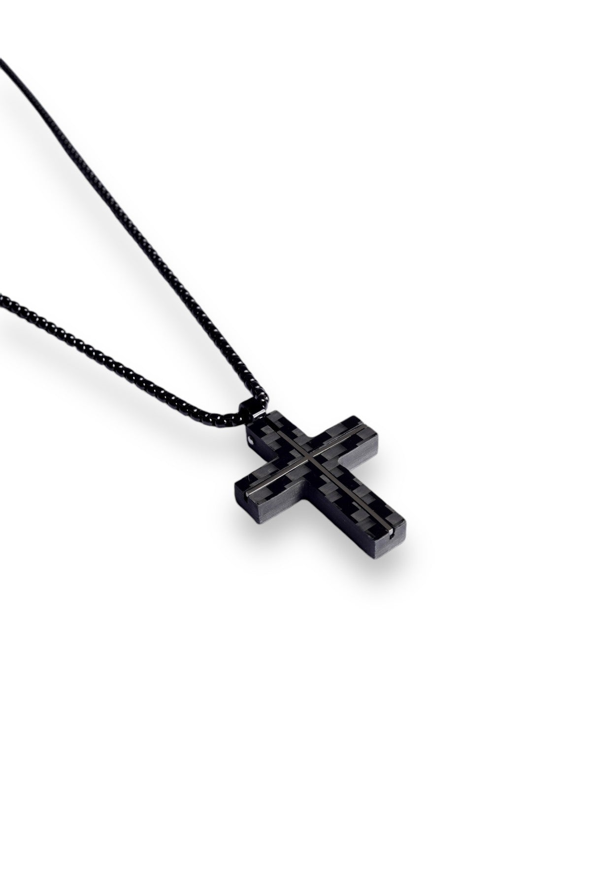 carbon cross necklace