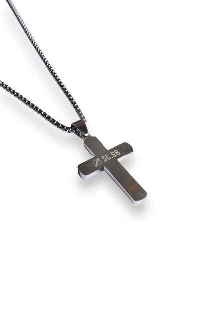 steel cross necklace
