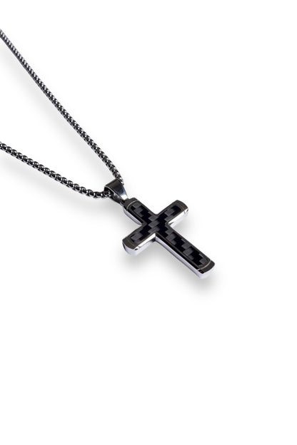 steel cross necklace